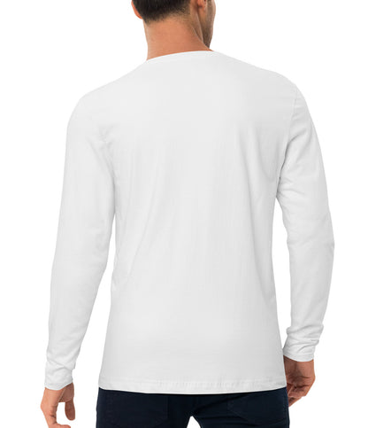 Men's Long-Sleeve Fitted Tee | Commit To The Shot (White Only)